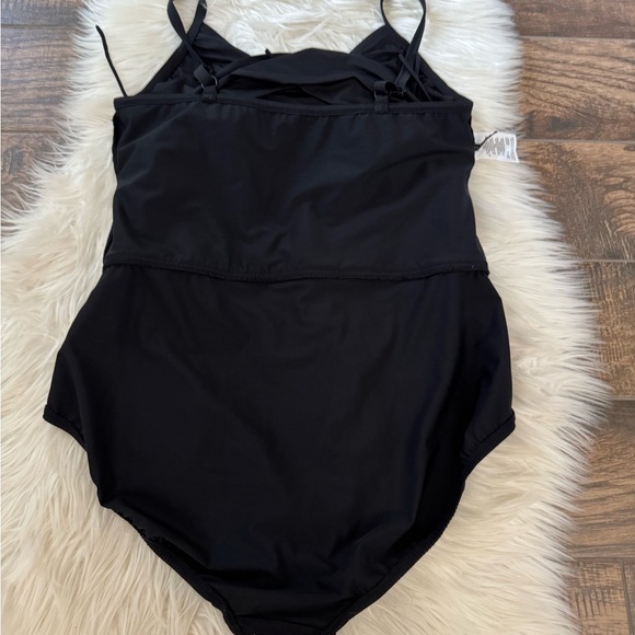 Dreamsuit By Miracle Brand Size 14 Black‎ Slimming Cinch Side Modest Swimsuit - Picture 5 of 8